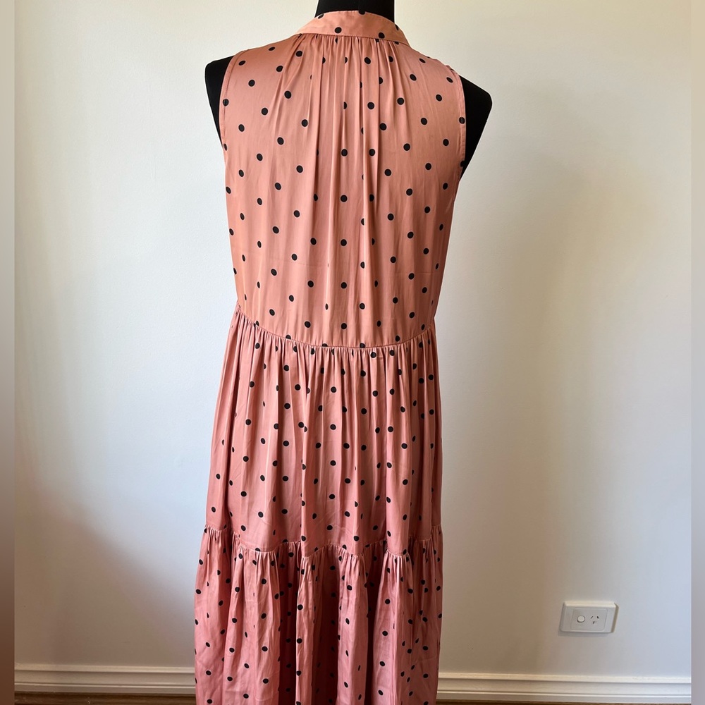Country Road sleeveless tiered pale pink polka dot dress - Picture 4 of 6